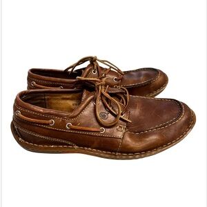 Born Waz Brown Leather Boat Shoes Men’s Size 10